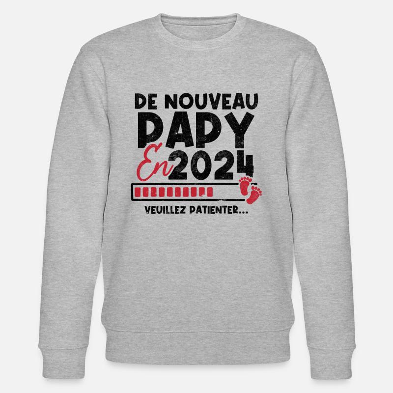 De nouveau papy en 2024 - Sweat bio CHANGER Stanley/Stella Unisexe - gris chiné