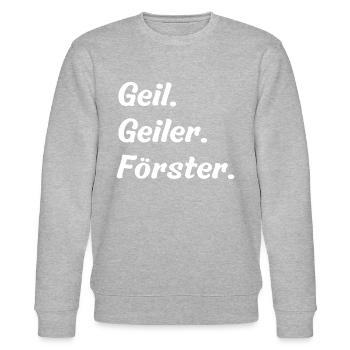 Geil. Geiler. Förster - Stanley/Stella Unisex Bio-Sweatshirt CHANGER  - Grau meliert - Vorne - Nik (191cm) & Marisol (170cm)