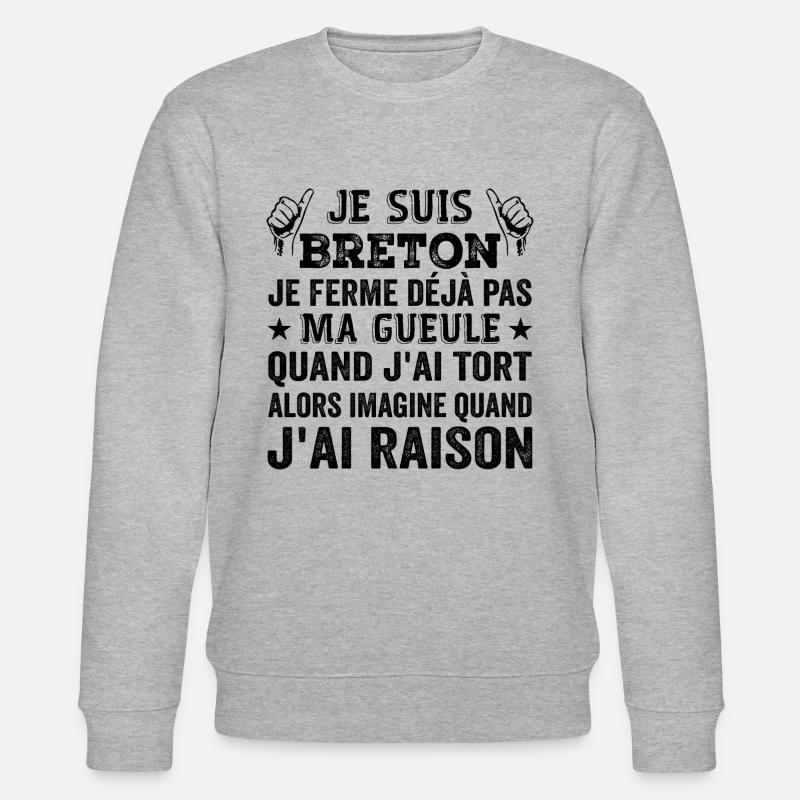 Ich bin Bretone - Stanley/Stella Unisex Bio-Sweatshirt CHANGER  - Grau meliert