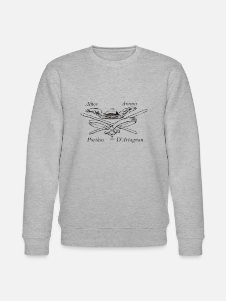 Athos Aramis Porthos Artagnan Tre musketerer - Stanley/Stella økologisk unisex-sweatshirt CHANGER  - grå meleret