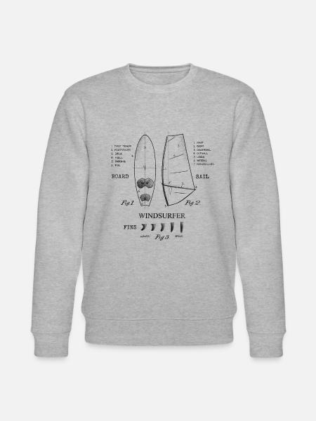 Legend Windsurf Windsurfing Fins - Stanley/Stella CHANGER Unisex Organic Sweatshirt - heather grey