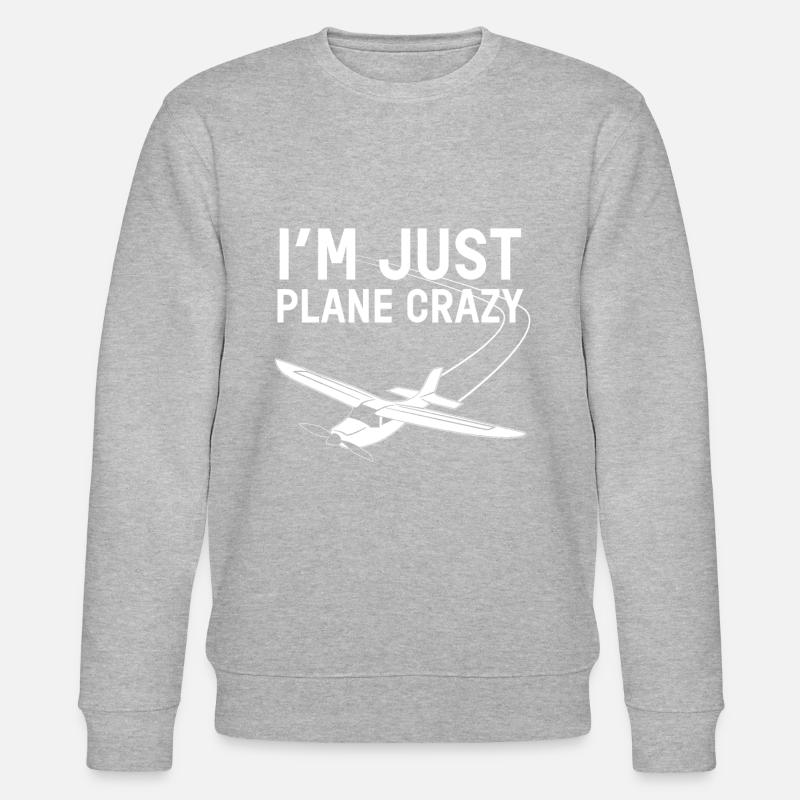 crazy plane - Stanley/Stella Unisex Bio-Sweatshirt CHANGER - Grau meliert