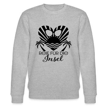 Reif für die Insel Herz Sonne Meer Palmen 47 - Stanley/Stella Unisex Bio-Sweatshirt CHANGER  - Grau meliert - Vorne - Nik (191cm) & Marisol (170cm)