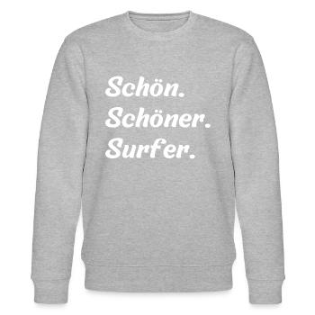 Schön. Schöner. Surfer - Stanley/Stella Unisex Bio-Sweatshirt CHANGER  - Grau meliert - Vorne - Nik (191cm) & Marisol (170cm)