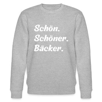 Schön. Schöner. Bäcker - Stanley/Stella Unisex Bio-Sweatshirt CHANGER  - Grau meliert - Vorne - Nik (191cm) & Marisol (170cm)