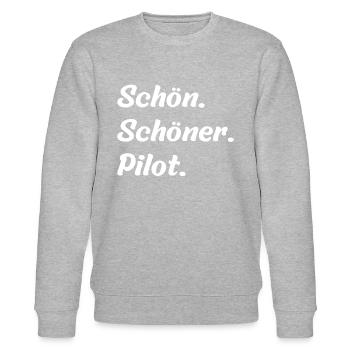 Schön. Schöner. Pilot - Stanley/Stella Unisex Bio-Sweatshirt CHANGER  - Grau meliert - Vorne - Nik (191cm) & Marisol (170cm)