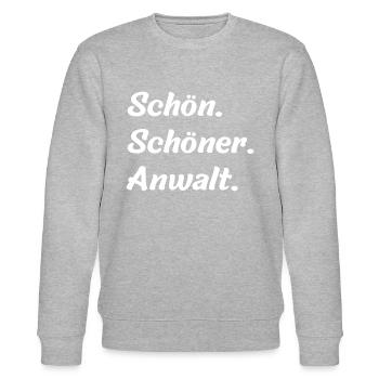 Schön. Schöner. Anwalt - Stanley/Stella Unisex Bio-Sweatshirt CHANGER  - Grau meliert - Vorne - Nik (191cm) & Marisol (170cm)