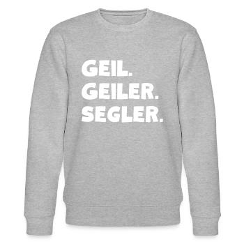 Geil. Geiler. Segler - Stanley/Stella Unisex Bio-Sweatshirt CHANGER  - Grau meliert - Vorne - Nik (191cm) & Marisol (170cm)
