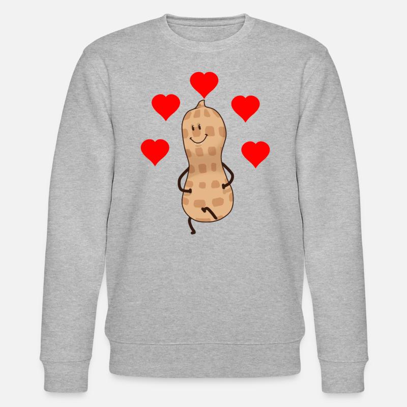 Herzlich Erdnuss Nuss Geschenkidee Valentin - Stanley/Stella Unisex Bio-Sweatshirt CHANGER  - Grau meliert