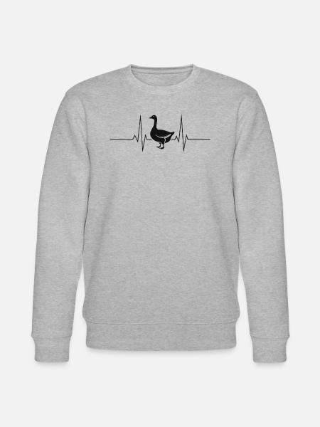 Gans Gänse Herzschlag Herzfrequenz - Stanley/Stella Unisex Bio-Sweatshirt CHANGER - Grau meliert