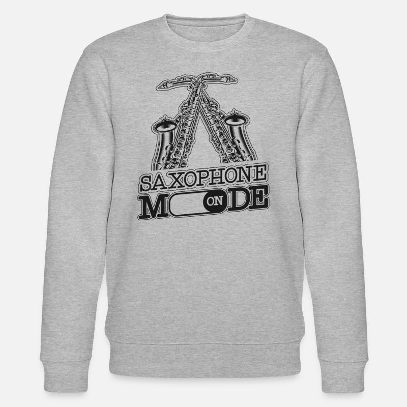 Saxophone Saxophone Mode On - Stanley/Stella CHANGER Unisex Organic Sweatshirt - heather grey