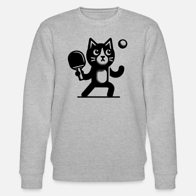 Tischtennis Katze - Stanley/Stella Unisex Bio-Sweatshirt CHANGER - Grau meliert
