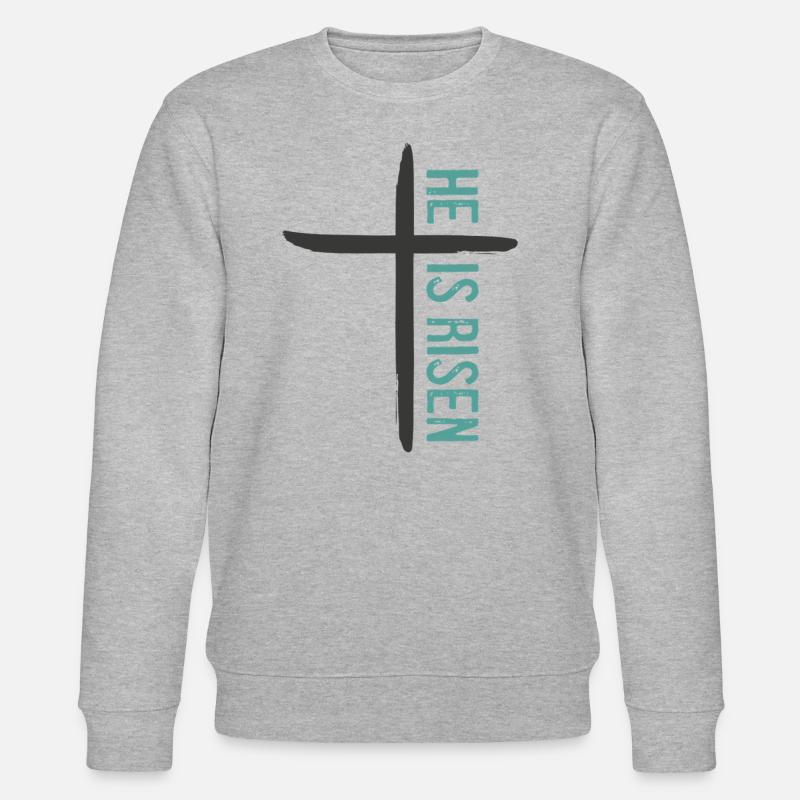 He is Risen - Stanley/Stella CHANGER Unisex Organic Sweatshirt - heather grey