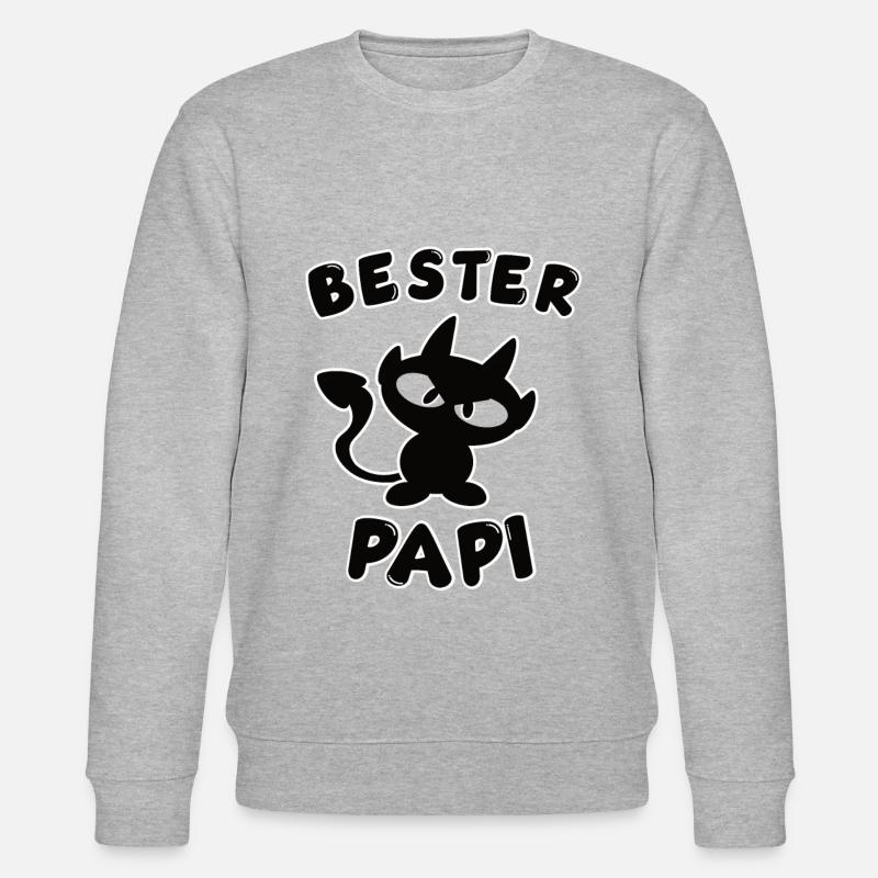 cooles bester Papi Design - Stanley/Stella Unisex Bio-Sweatshirt CHANGER  - Grau meliert