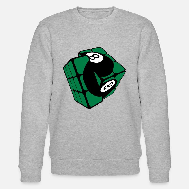 Würfel Billardkugel-Rubi-Form - Stanley/Stella Unisex Bio-Sweatshirt CHANGER - Grau meliert
