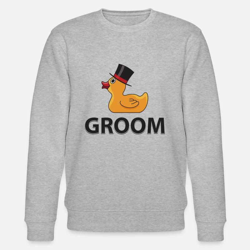 Bräutigam Rubberduck Geschenk - Stanley/Stella Unisex Bio-Sweatshirt CHANGER  - Grau meliert