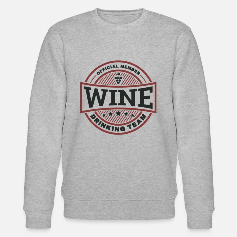 Wine Drinking Team Gift - Stanley/Stella CHANGER Unisex Organic Sweatshirt - heather grey