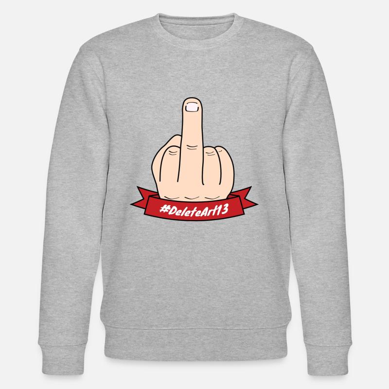 Delete Article 13 - Mittelfinger - #Art13 - Stanley/Stella Unisex Bio-Sweatshirt CHANGER  - Grau meliert