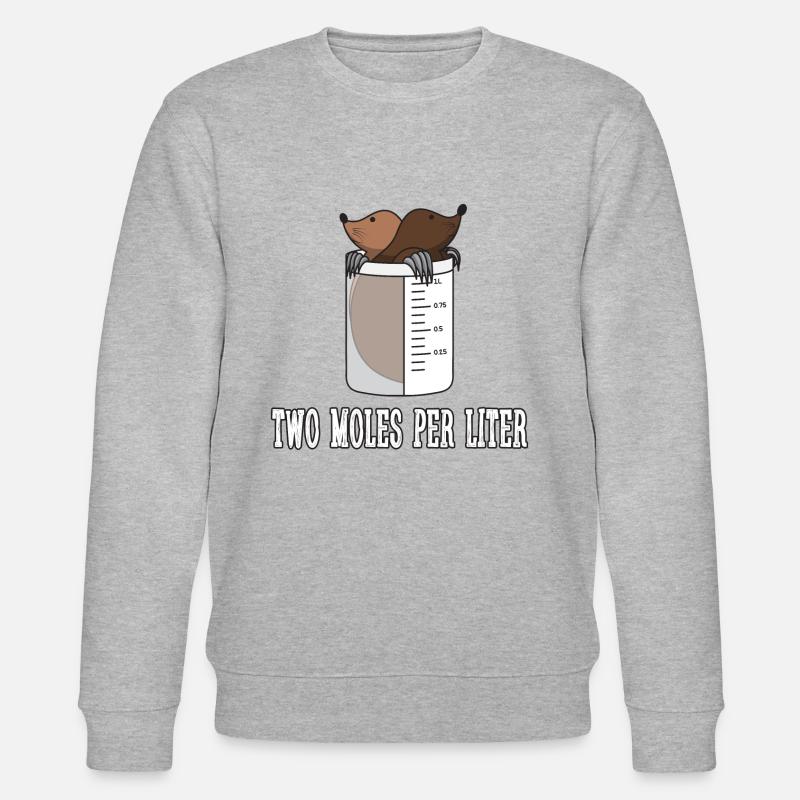 Zwei Mol pro Liter Geschenk - Stanley/Stella Unisex Bio-Sweatshirt CHANGER  - Grau meliert