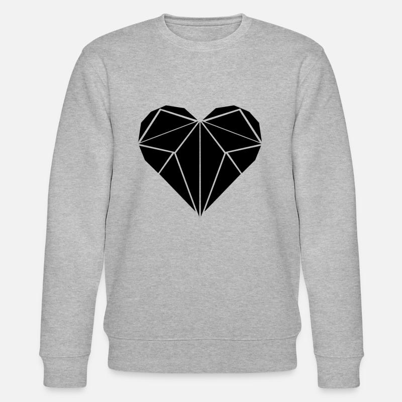 Herz Herz Herz - Stanley/Stella Unisex Bio-Sweatshirt CHANGER  - Grau meliert