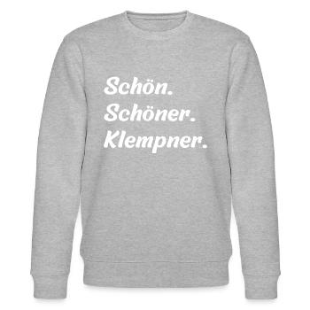 Schön. Schöner. Klempner - Stanley/Stella Unisex Bio-Sweatshirt CHANGER  - Grau meliert - Vorne - Nik (191cm) & Marisol (170cm)