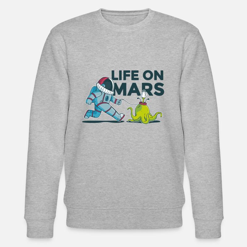 Mars Mond Astronaut - Stanley/Stella Unisex Bio-Sweatshirt CHANGER  - Grau meliert