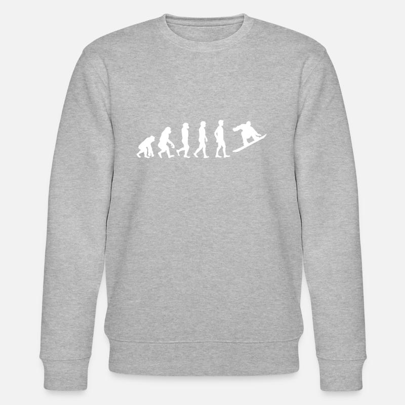 Evolution des Snowboardens - Stanley/Stella Unisex Bio-Sweatshirt CHANGER  - Grau meliert