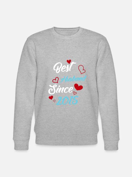 Best Husband Since 2015 Wedding - Stanley/Stella CHANGER Unisex Organic Sweatshirt - heather grey