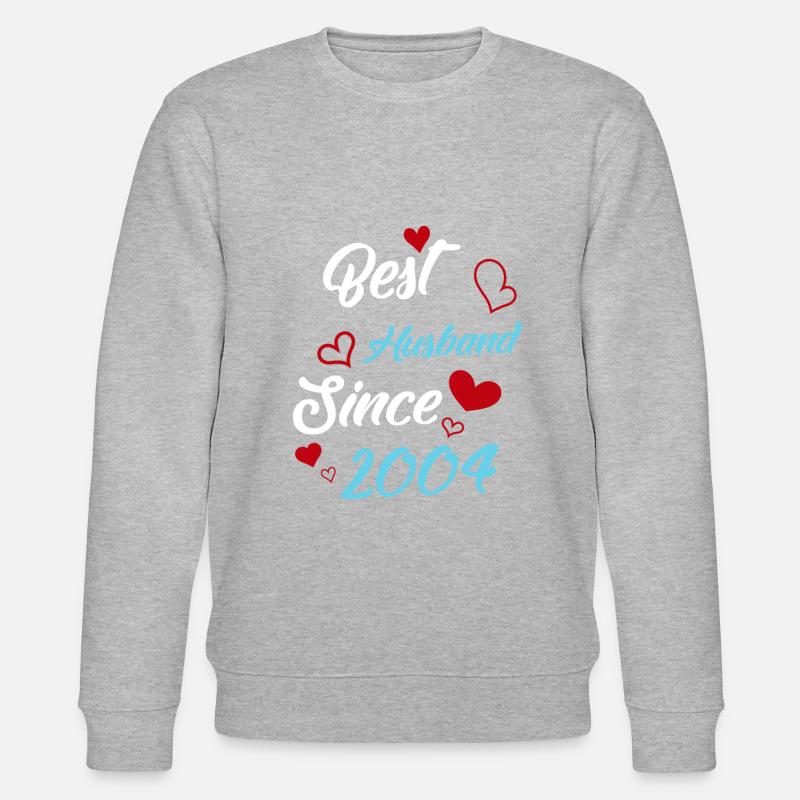 Bester Ehemann seit 2004 Hochzeit - Stanley/Stella Unisex Bio-Sweatshirt CHANGER  - Grau meliert