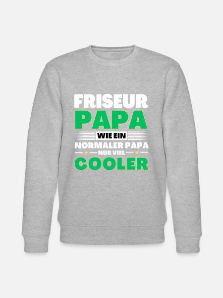 Friseur Papa wie ein normaler nur viel cooler - Stanley/Stella Unisex Bio-Sweatshirt CHANGER - Grau meliert