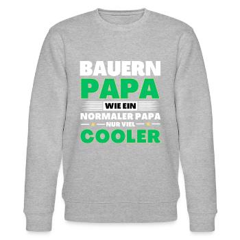 Bauern Papa wie ein normaler nur viel cooler - Stanley/Stella Unisex Bio-Sweatshirt CHANGER  - Grau meliert - Vorne - Nik (191cm) & Marisol (170cm)