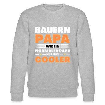 Bauern Papa wie ein normaler nur viel cooler - Stanley/Stella Unisex Bio-Sweatshirt CHANGER  - Grau meliert - Vorne - Nik (191cm) & Marisol (170cm)