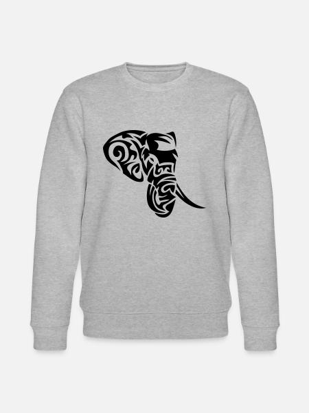 elephant tribal 402 - Stanley/Stella Unisex Bio-Sweatshirt CHANGER  - Grau meliert