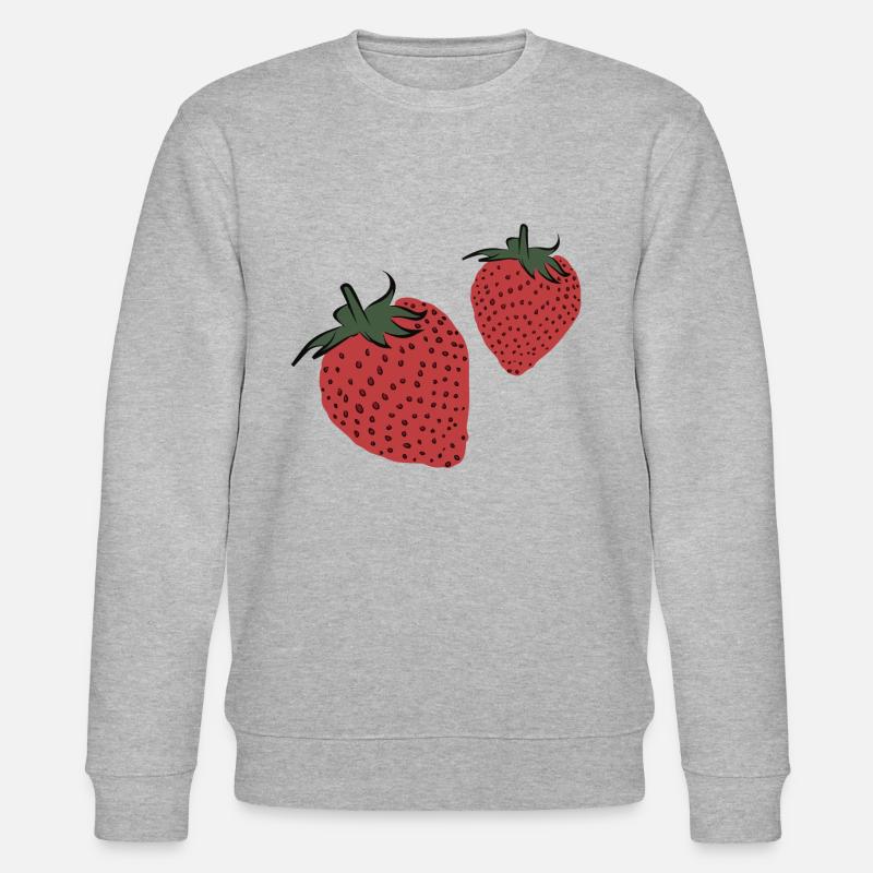 Cute Strawberries - Stanley/Stella Unisex Bio-Sweatshirt CHANGER  - Grau meliert