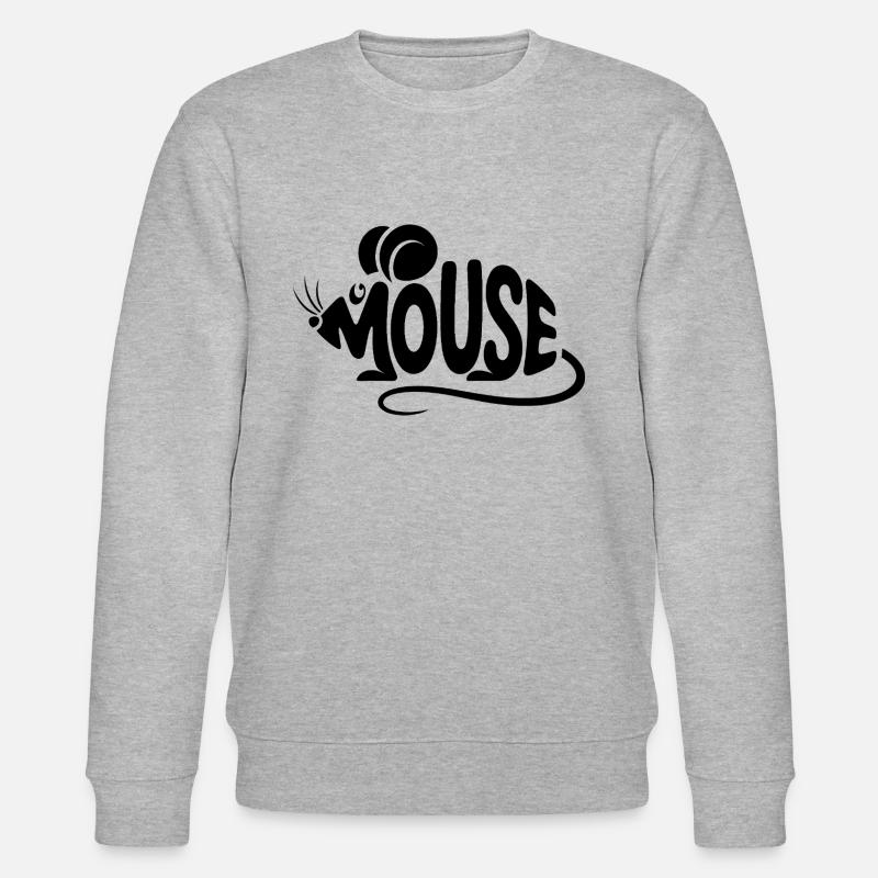 Mouse - Cool Bird Logo - Stanley/Stella CHANGER Unisex Organic Sweatshirt - heather grey