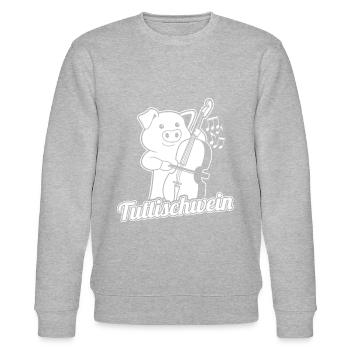 Der Dritte Kontrabass von links - Tuttischwein - Stanley/Stella Unisex Bio-Sweatshirt CHANGER  - Grau meliert - Vorne - Nik (191cm) & Marisol (170cm)