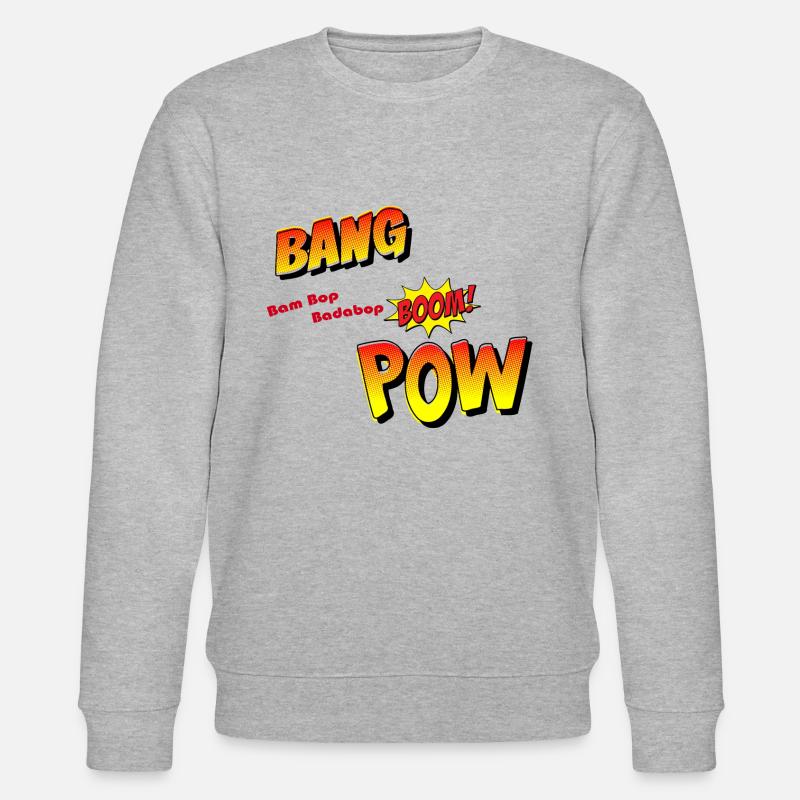 Bang Boom Pow - Comic - Stanley/Stella Unisex Bio-Sweatshirt CHANGER - Grau meliert