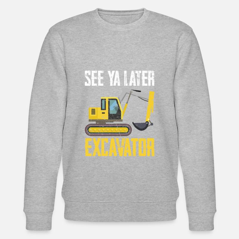 See Ya Later Excavator - Stanley/Stella Unisex Bio-Sweatshirt CHANGER  - Grau meliert
