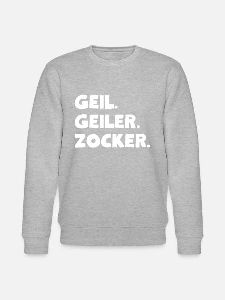 Geil. Geiler. Zocker - Stanley/Stella Unisex Bio-Sweatshirt CHANGER - Grau meliert