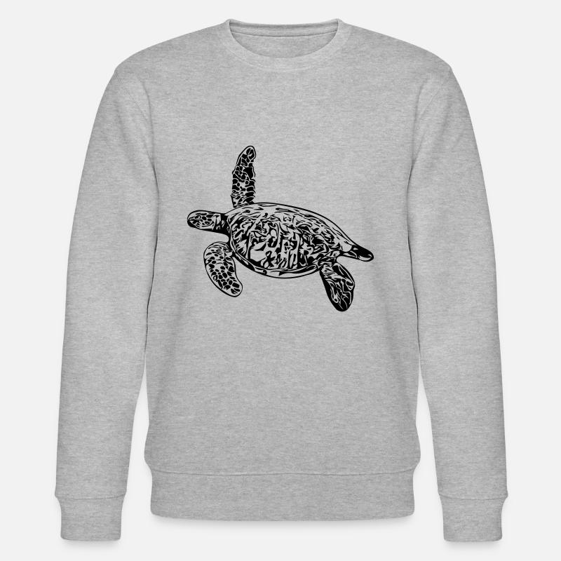 Turtle - vector design - Stanley/Stella CHANGER Unisex Organic Sweatshirt - heather grey