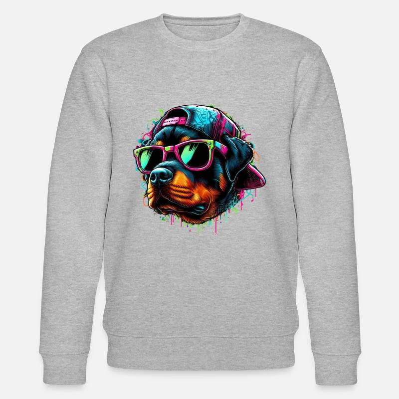 Rottweiler Grafitti Keep Cool - Sweat bio CHANGER Stanley/Stella Unisexe - gris chiné