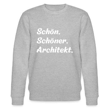 Schön. Schöner. Architekt - Stanley/Stella Unisex Bio-Sweatshirt CHANGER  - Grau meliert - Vorne - Nik (191cm) & Marisol (170cm)