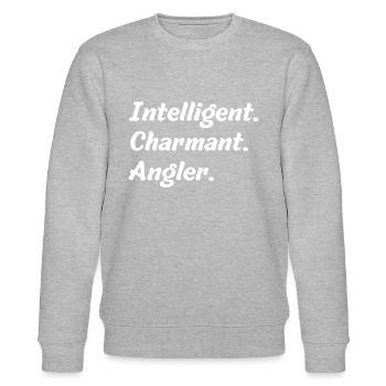 Intelligent. Charmant. Angler - Stanley/Stella Unisex Bio-Sweatshirt CHANGER  - Grau meliert - Vorne - Nik (191cm) & Marisol (170cm)