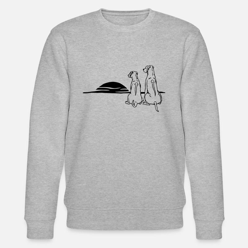 2 Rhodesian Ridgebacks - Stanley/Stella CHANGER Unisex Organic Sweatshirt - heather grey