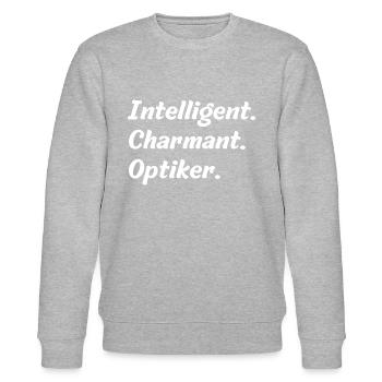 Intelligent. Charmant. Optiker - Stanley/Stella Unisex Bio-Sweatshirt CHANGER  - Grau meliert - Vorne - Nik (191cm) & Marisol (170cm)