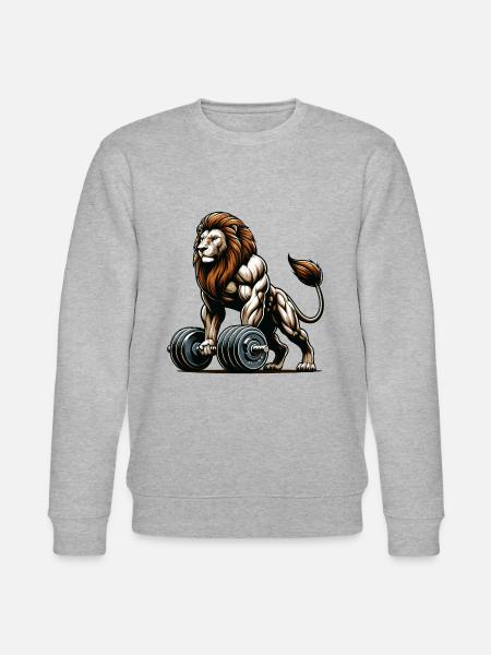 LEO DUMBBELL FITNESS KRACHTSPORT SPIERADER - Stanley/Stella Uniseks bio-sweatshirt CHANGER  - grijs gemêleerd