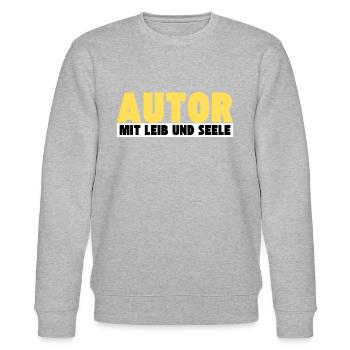 Autor mit Leib und Seele - Stanley/Stella Unisex Bio-Sweatshirt CHANGER  - Grau meliert - Vorne - Nik (191cm) & Marisol (170cm)