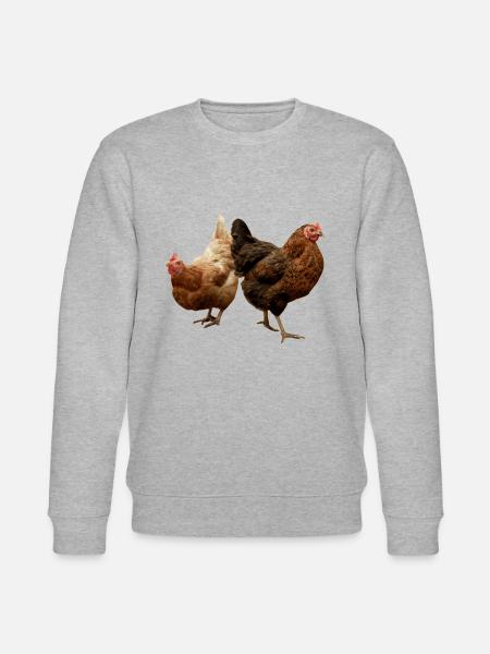 two happy chickens - Stanley/Stella CHANGER Unisex Organic Sweatshirt - heather grey