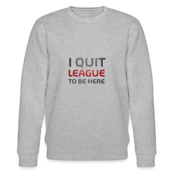 I quit league - Merch of Legends - Stanley/Stella Unisex Bio-Sweatshirt CHANGER  - Grau meliert - Vorne - Nik (191cm) & Marisol (170cm)