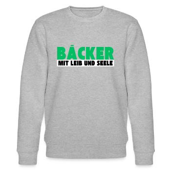 Bäcker mit Leib und Seele - Stanley/Stella Unisex Bio-Sweatshirt CHANGER  - Grau meliert - Vorne - Nik (191cm) & Marisol (170cm)